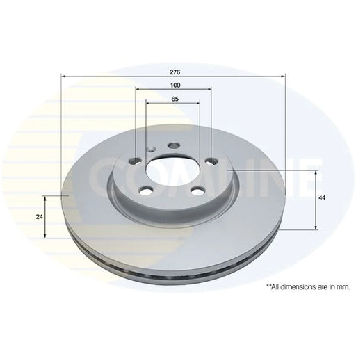 Comline 2 x Internally Vented Front Brake Discs ADC2992V