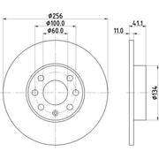 Mintex 2 x Solid Front Brake Discs MDC1361