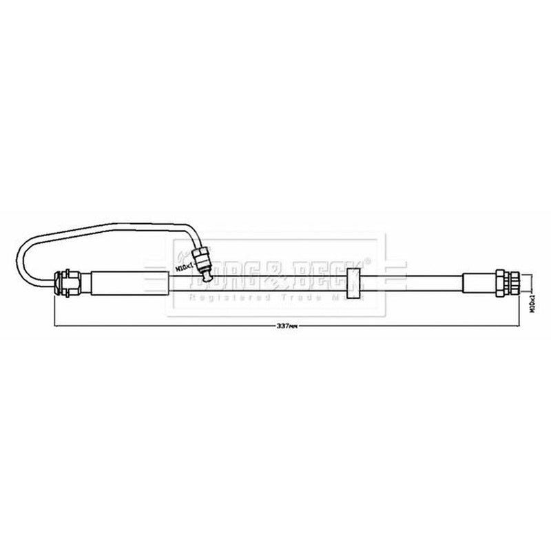 Borg & Beck Brake Hydraulic Hose Line Front Left BBH8718
