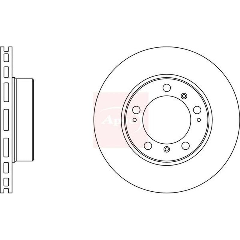 Apec 2 x Vented Front Brake Discs DSK2090