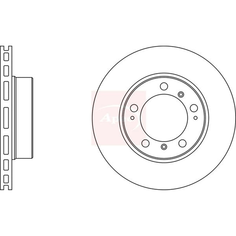 Apec 2 x Vented Front Brake Discs DSK2090