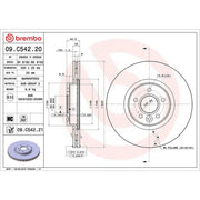 Brembo 2 x Front Brake Discs 09.C542.21