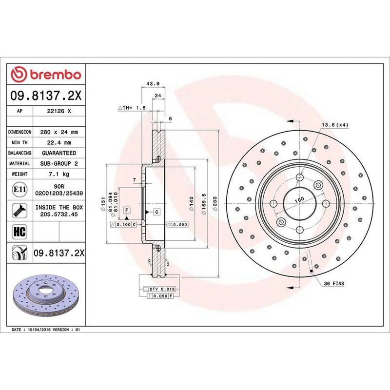 Brembo Xtra 2 x / Front Brake Discs 09.8137.2X