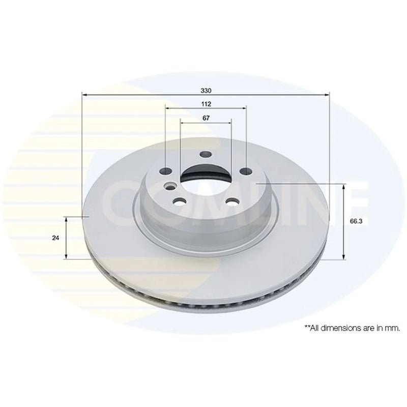 Comline 2 x Internally Vented Front Brake Discs ADC5017V