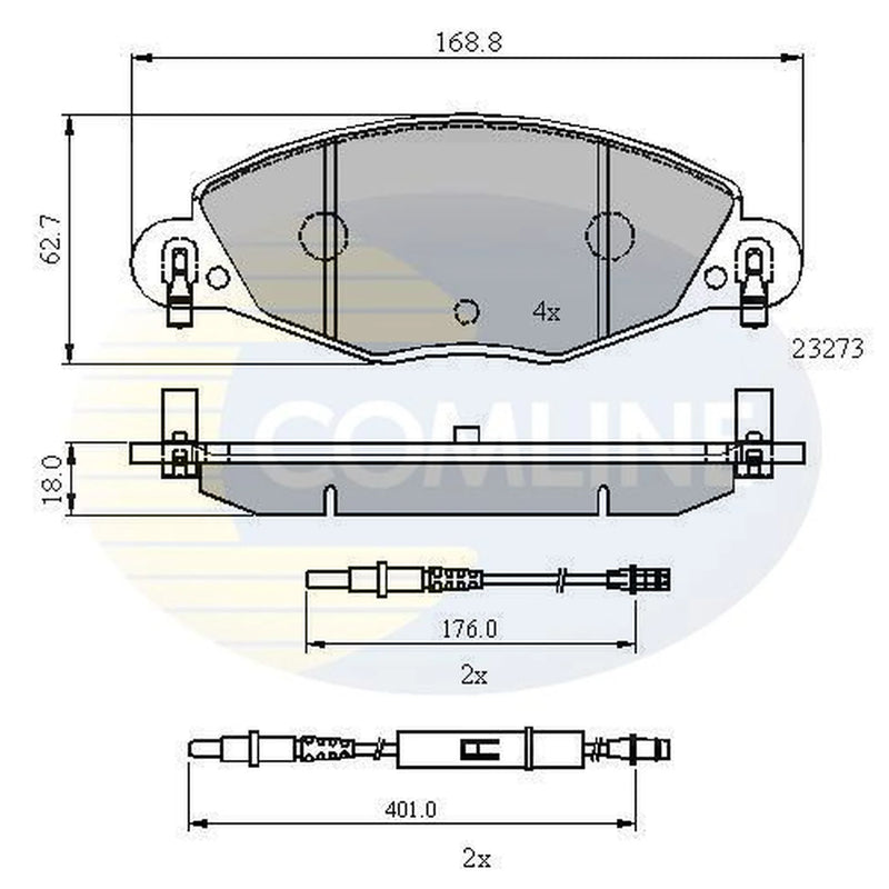 Comline 4 x Front Brake Pad Set CBP21121