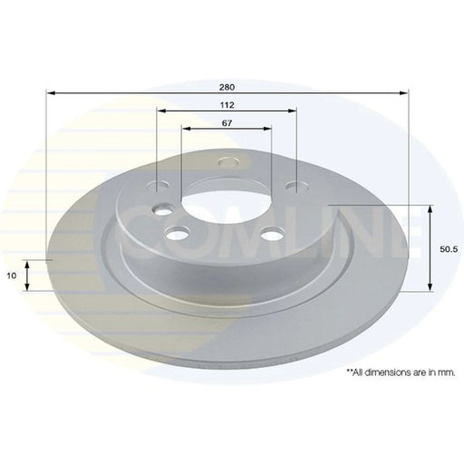 Comline 2 x Solid Rear Brake Discs ADC2801
