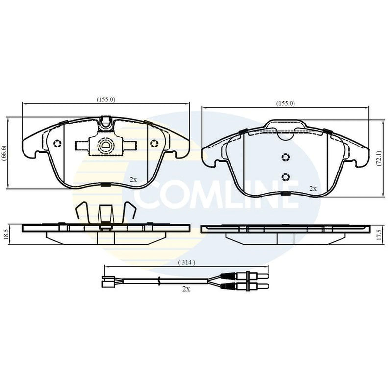 Comline 4 x Front Brake Pad Set CBP22002