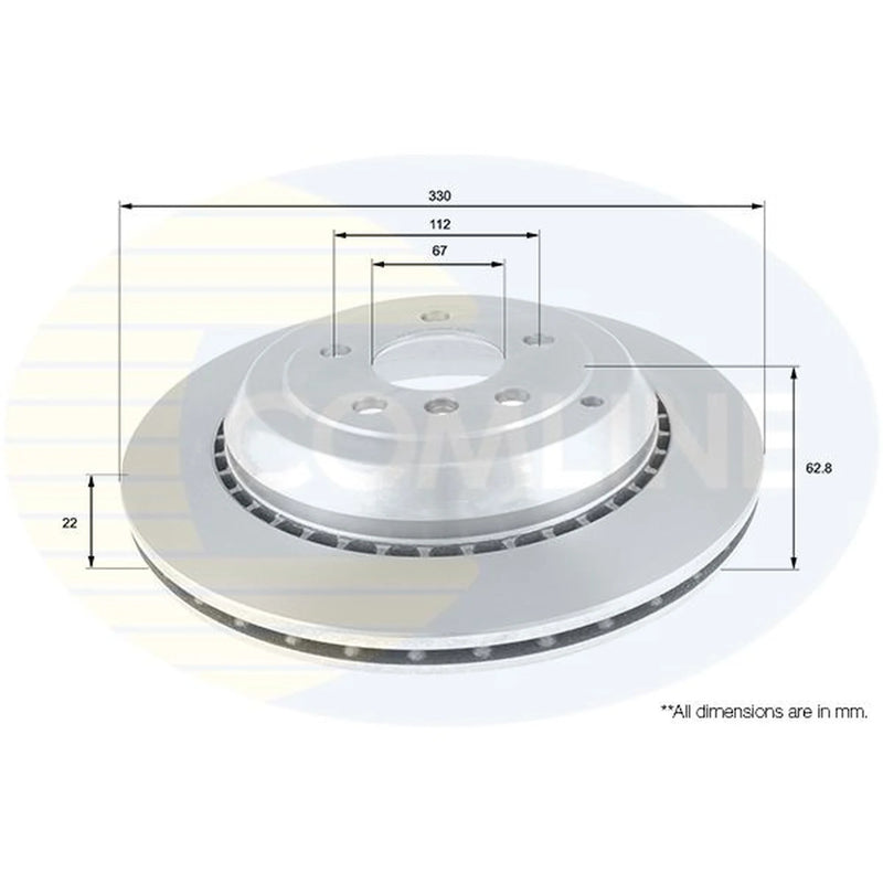 Comline 2 x Internally Vented Rear Brake Discs ADC1649V