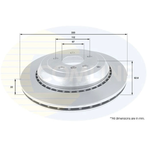 Comline 2 x Internally Vented Rear Brake Discs ADC1649V