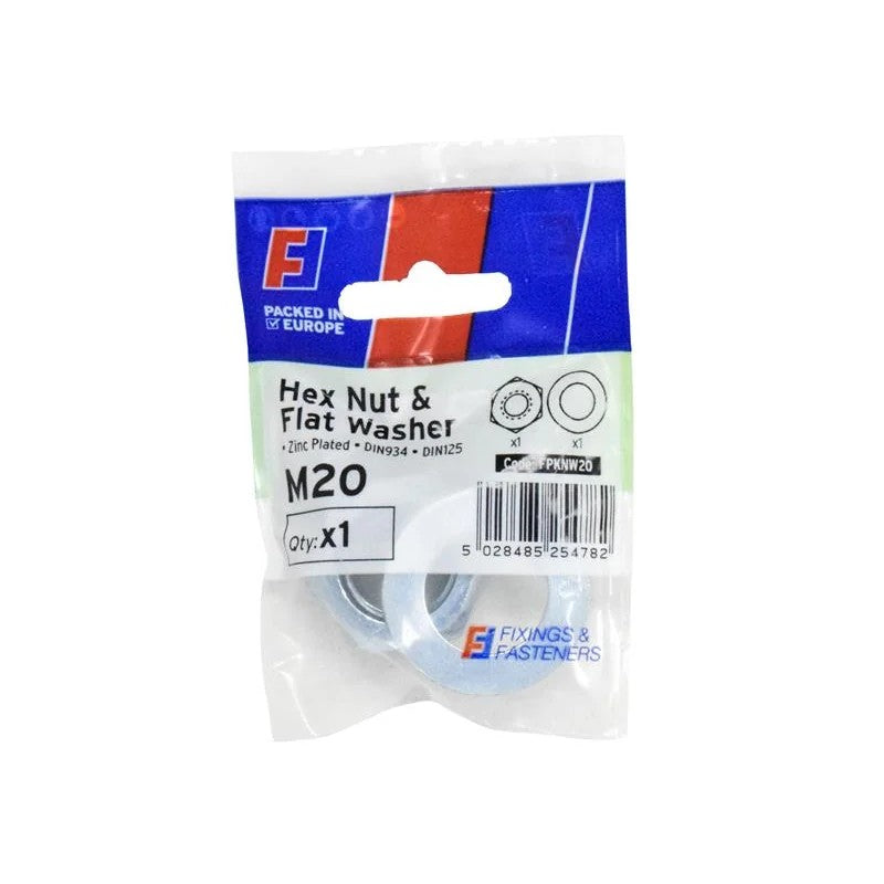 ForgeFix Nut & Washer M20 ForgePack 1 - FPKNW20