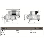 Denso Starter Motor 12V 2kW 11 Teeth DSN3137