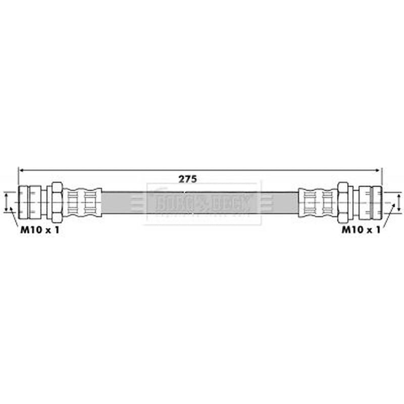 Borg & Beck Brake Hydraulic Hose Line Rear Left BBH6414