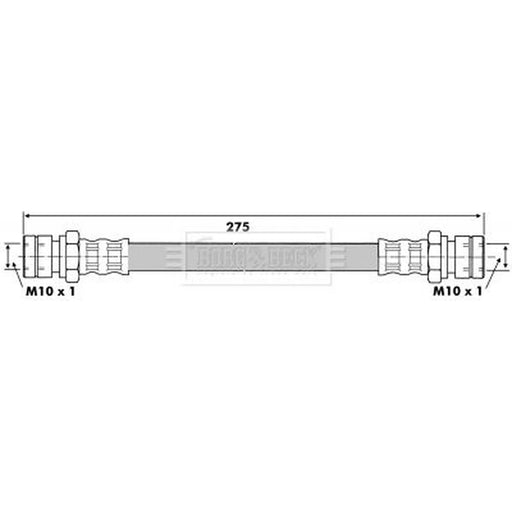 Borg & Beck Brake Hydraulic Hose Line Rear Left BBH6414