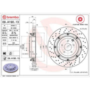 Brembo 2 x Aluminium Rear Brake Disc Hub Brake Discs 09.A190.13