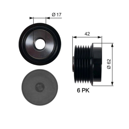 Gates Alternator Overrunning Freewheel Clutch OAP7152