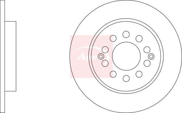 Apec 2 x Brake Disc Set Solid