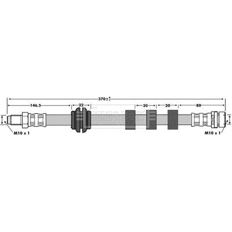 Borg & Beck Brake Hydraulic Hose Line Front BBH6753
