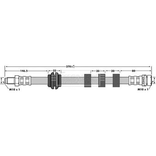 Borg & Beck Brake Hydraulic Hose Line Front BBH6753