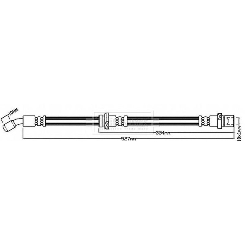 Borg & Beck Brake Hydraulic Hose Line Rear Right BBH8600