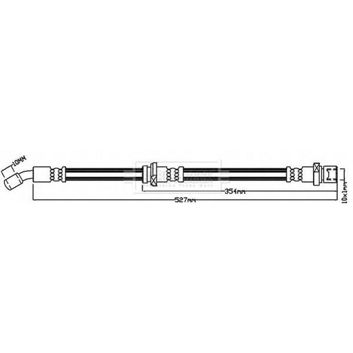 Borg & Beck Brake Hydraulic Hose Line Rear Right BBH8600