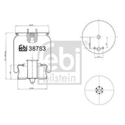 Febi Air Suspension Bellow 226mm Front Right 38783
