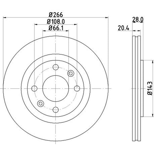 DON 2 x Front Brake Discs PCD11492