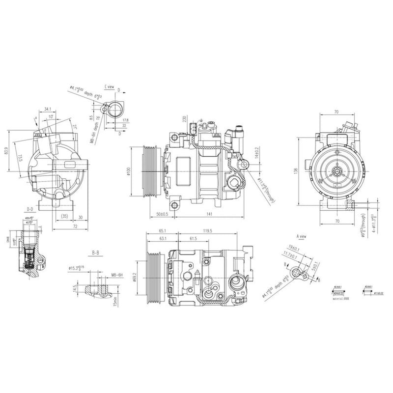 Hella Air Conditioning Compressor 8FK 366 201-821