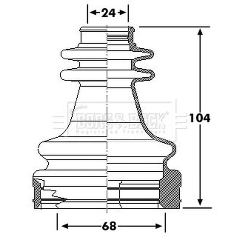 Borg & Beck Drive Shaft Bellow Kit Front Left BCB6196