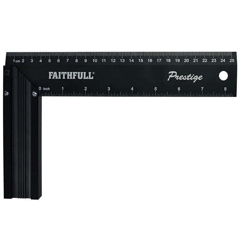 Faithfull Prestige Try Square Black Aluminium 250mm (10in) - FAICS10CNC