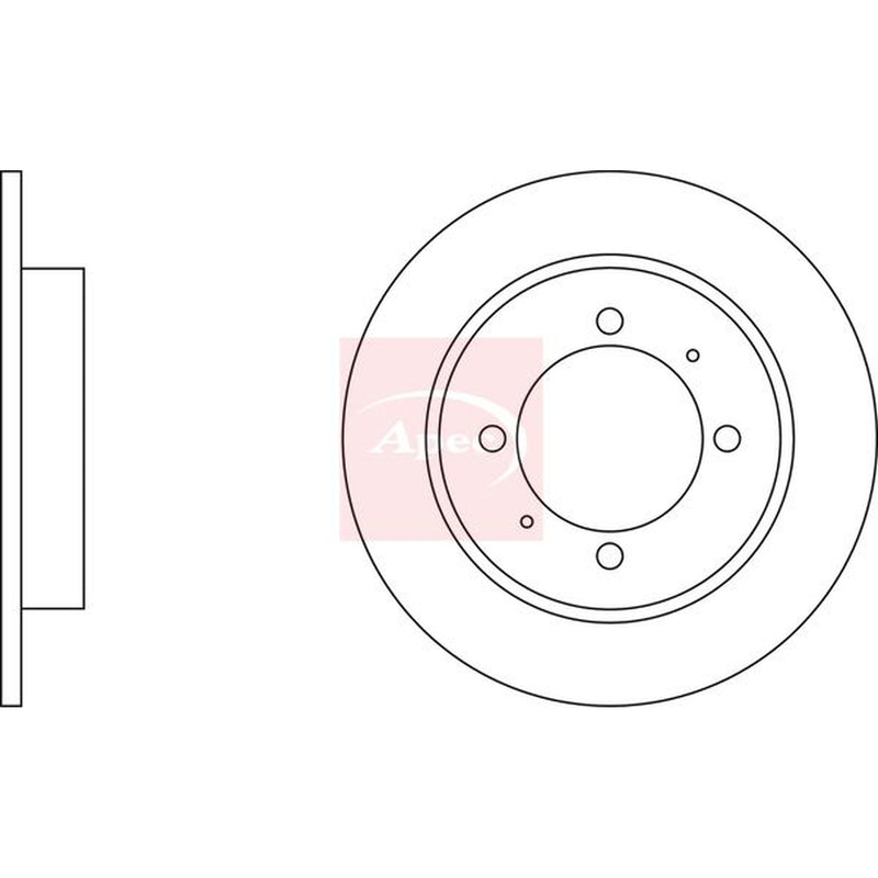 Apec 2 x Solid Rear Brake Discs DSK704