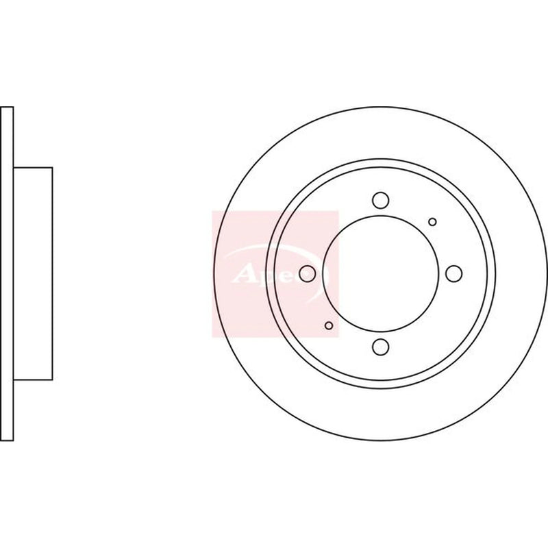 Apec 2 x Solid Rear Brake Discs DSK704