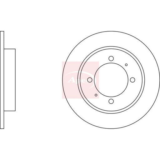 Apec 2 x Solid Rear Brake Discs DSK704