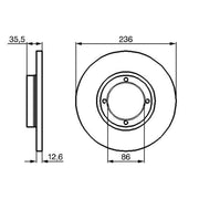 Bosch 2 x Solid Front Brake Discs 0 986 478 712