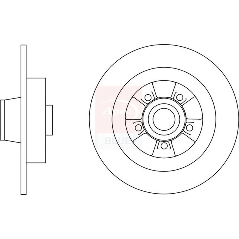Apec 2 x Solid Rear Brake Discs SDK6835
