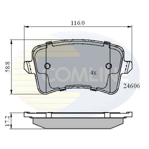 Comline 4 x Rear Brake Pad Set CBP01709