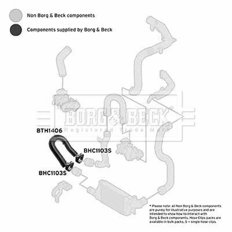 Borg & Beck Intercooler Turbo Charge Air Hose BTH1406