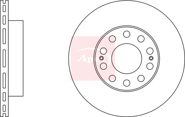 Apec 2 x Brake Disc Set Vented