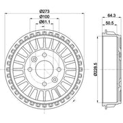 Mintex Brake Drum Assembly Rear MBD409