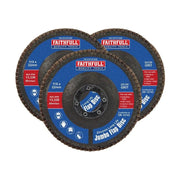 Faithfull Zirconia Abrasive Jumbo Flap Disc 115 x 22mm 120 Grit (3 Pack)