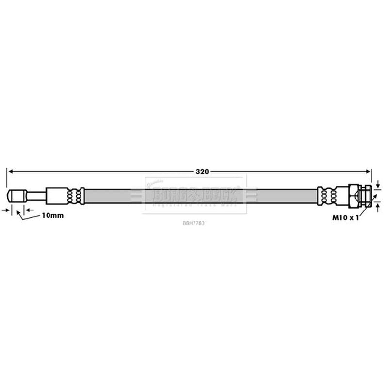 Borg & Beck Brake Hydraulic Hose Line Rear Left BBH7783