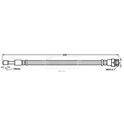 Borg & Beck Brake Hydraulic Hose Line Rear Left BBH7783