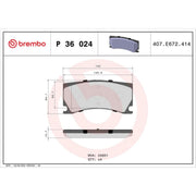 Brembo 4 x Rear Brake Pad Set P36024