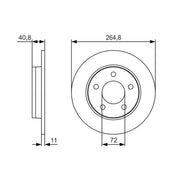 Bosch 2 x Solid Brake Discs 0 986 479 S50