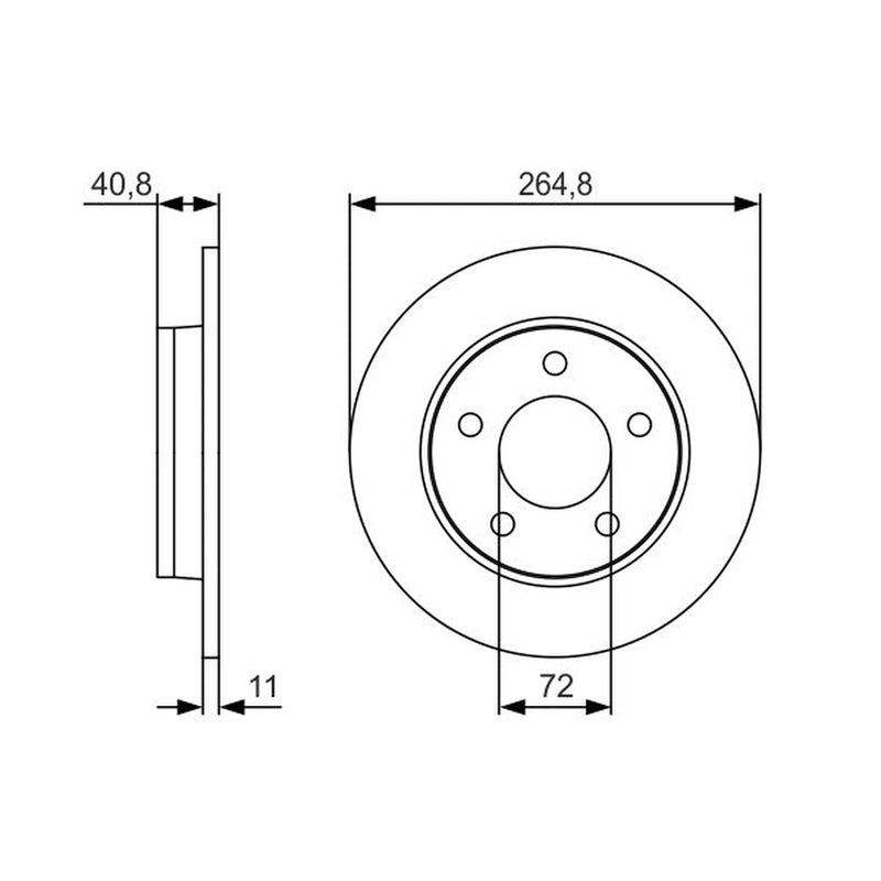 Bosch 2 x Solid Brake Discs 0 986 479 S50