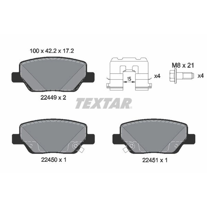 Textar Rear Brake Pad Set 2244901
