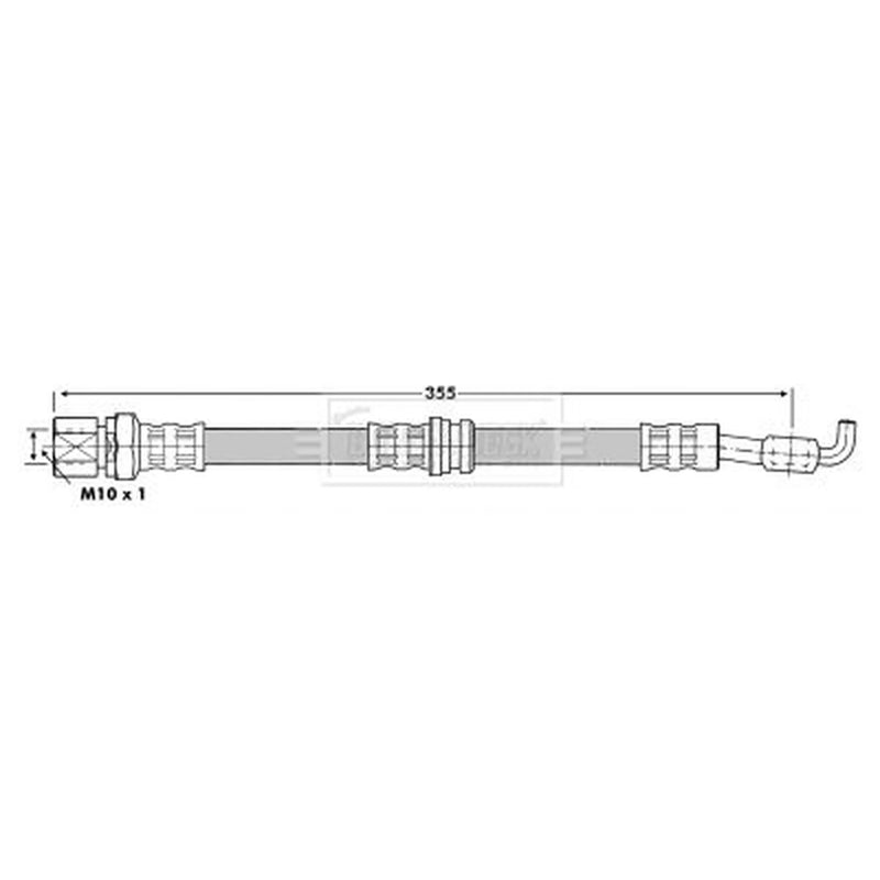 Borg & Beck Brake Hydraulic Hose Line Rear BBH6946