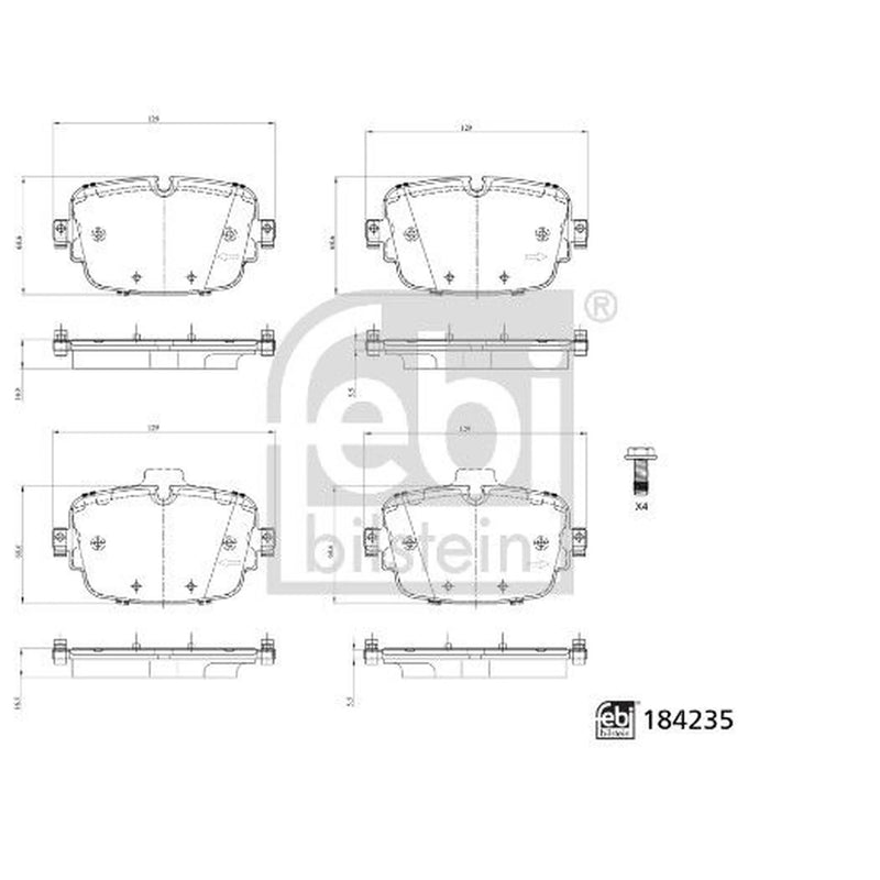 Febi Rear Brake Pad Set 184235