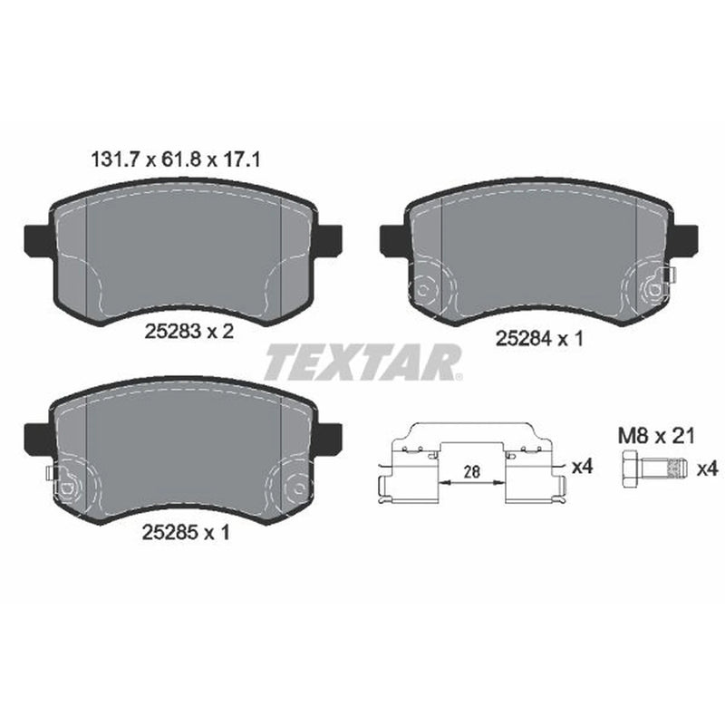 Textar Brake Pad Set 2528301