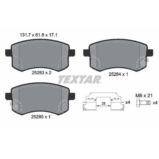 Textar Brake Pad Set 2528301