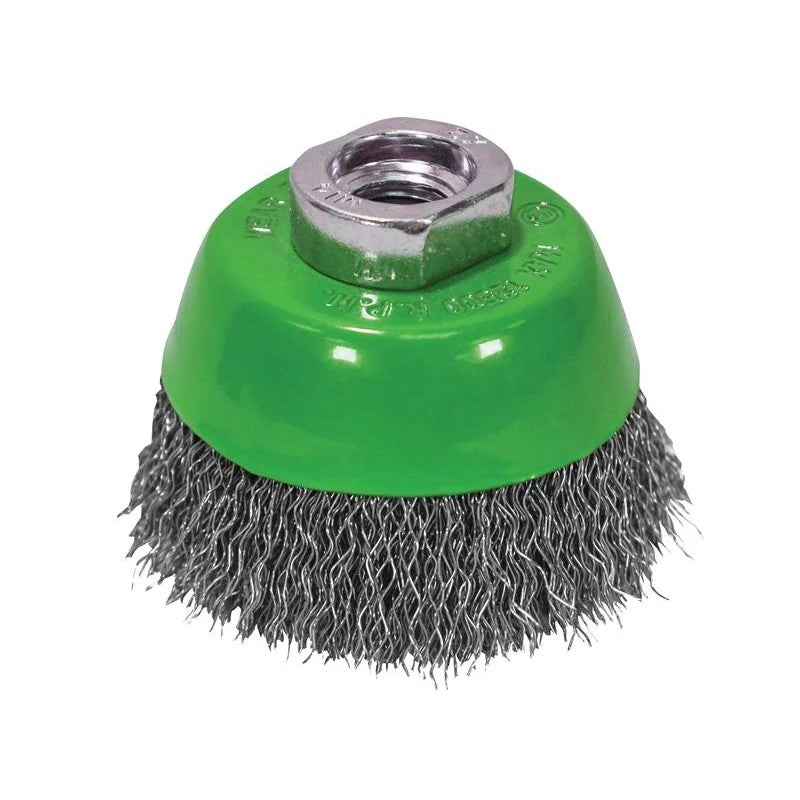 Faithfull Wire Cup Brush M14x2, 0.30mm Stainless Steel Wire 75-100mm
